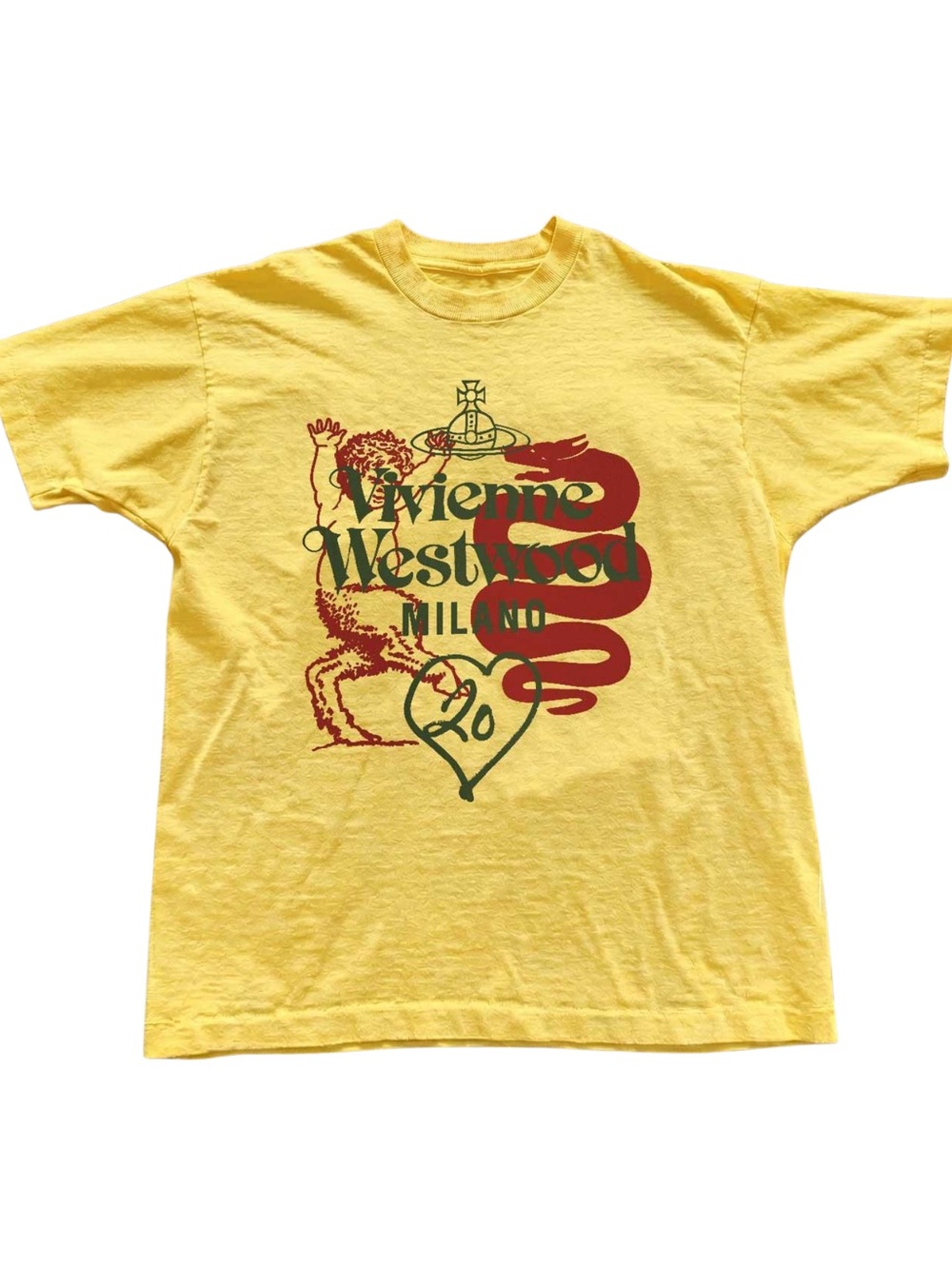 Gildan Westwood Yellow Tee with Red and Dark Green Graphic